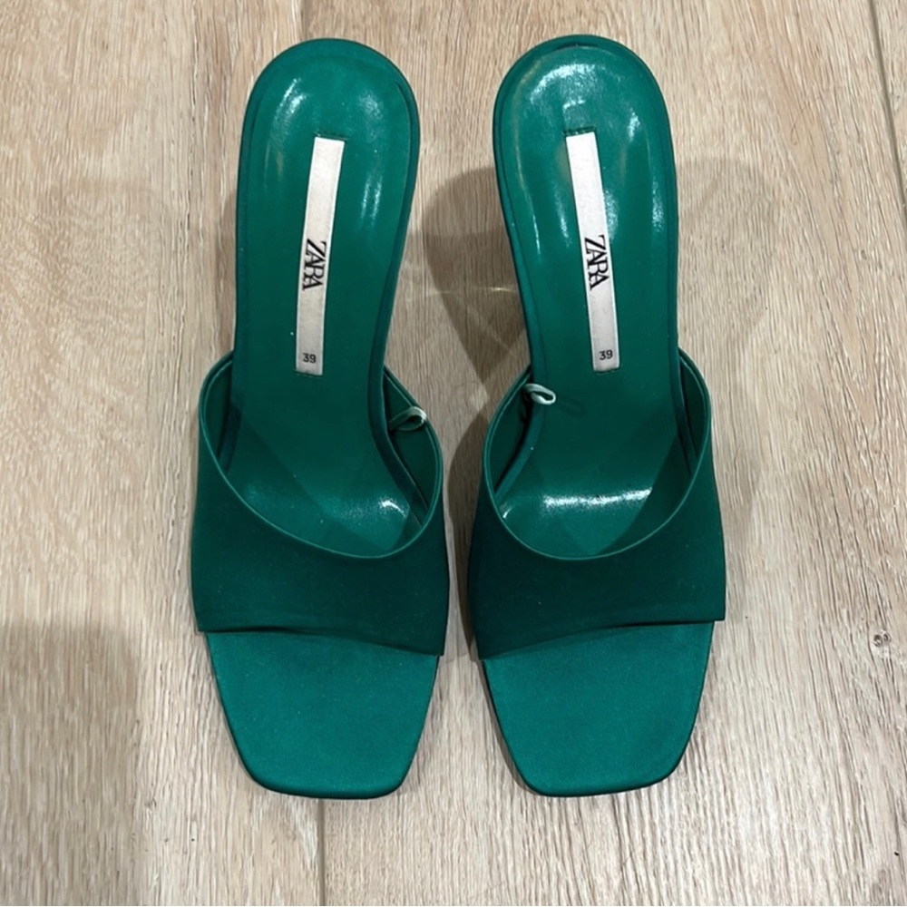 Zara Green Lucite Heels